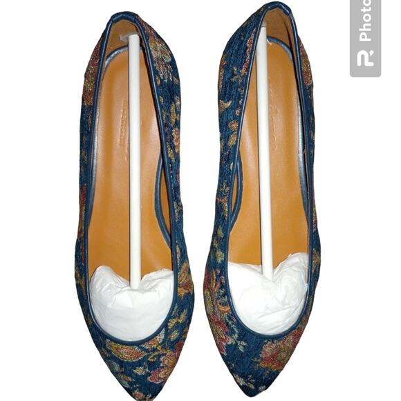 NWT Sundance "Versailles" Floral Jacquard Ponited Toe Flats Size 38 - Picture 2 of 4